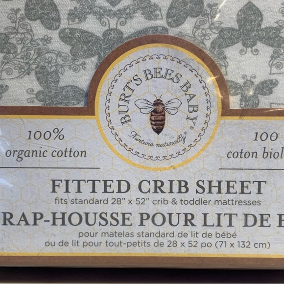 Burt’s Bees Baby Organic Cotton Fitted Crib Sheet - Picture 2 of 4